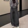 Pantalones a Cuadros de Bloques de Color Versátiles y Modernos Estilo Coreano para Mujer 2026 Principios de Otoño Nueva Moda Versátiles de Cintura Alta Casual de Pierna Ancha