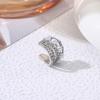 Yunjin Nuevo Producto Transfronterizo Manguito para la Oreja Multicapa de Múltiples Círculos con Zircón y Perla, Aretes Versátiles y Personalizados sin Perforación