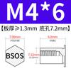 Yishenglong Pernos Remachables para Agujero Ciego de Acero Inoxidable Tuercas Remachables Placa de Presión Hexagonal Rosca Bsos-M3M4