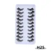 Pestañas Postizas de Media Mirada Zorro Transfronterizas, Múltiples Pares, Extensión de Cola de Ojo, Maquillaje Natural Nude, Pestañas Postizas de Media Mirada con Tallo Negro, Planitud Fábrica