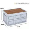 Caixa de Armazenamento Dobrável com Alça, Caixa de Grande Capacidade para Piquenique ao Ar Livre, Camping, Mesa, Organizador para Porta-Malas de Carro