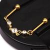 Gaibei arete colgante estilo coreano temperamento fresco pequeño chapado en oro arete barra larga para la oreja clip para la oreja joyería para piercing