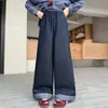 Ropa de Otoño para Niñas Camisa de Cuadros Azules Nuevo Estilo 2026 Tallas Mediana y Grande para Niños Elegante Camisa de Manga Larga con Volantes Conjunto Infantil