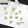 Atacado unhas postiças vermelhas da internet arte de unhas verde fruta strass diamante fundo pontiagudo formato amor borboleta tridimensional multi-corte acessórios para unhas