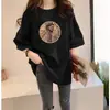 Camiseta de Mujer con Hombros Normales, Nuevo Diseño Verano 2025, Estampado de Nicho, Algodón Puro, Manga Corta, Talla Grande, Top Chic Estilo Hong Kong