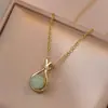 Bolsa de la Suerte Collar de Acero de Titanio Exquisita Cadena para Clavícula Nicho Lujo Ligero Gama Alta Colgante Joyería de Moda Tendencia Cadena para el Cuello al por Mayor