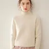Essencial do Guarda-Roupa Cor Sólida Quente Espessado Lã Dupla Solto Macio Elegante para o Trabalho Gola Alta Base Caxemira Feminino