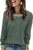 Camiseta tejida de Amazon transfronteriza europea y americana para mujer, nuevo top de manga larga casual holgado con bloques de color para otoño e invierno 2026