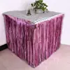 Nuevas Pegatinas DIY de Halloween Cortina de Lluvia de Seda Falda de Mesa Decoración de Mesa de Comedor Decoración de Mesa de Fiesta Cortina de Mesa con Borlas de Araña y Murciélago