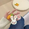 Pingente de Coelho da Sorte Coelho Fofo Feito à Mão Crochê Cenoura Coelhinho de Dinheiro Acabado Chaveiro DIY