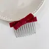 Pente de Cabelo com Inserção Traseira de Laço Temperamento para Mulheres Sensação de Alto Padrão Pente de Cabelo para Fixação na Parte de Trás da Cabeça Pente com Dentes Frontais Clip para Franja de Cabelo Rebelde