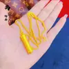 Collar Colgante Cilíndrico con Sutra del Corazón Dorado de Moda para TikTok para Mujer, Cadena de Suéter de Perlas Sólidas, Regalo a la Moda para Novia