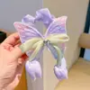 Scrunchie Infantil de Tulipa e Borboleta de Fada Elástico para Coque de Estudante Acessório de Cabelo Doce