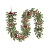Galhos de Pinheiro de Natal, Frutas Vermelhas, Bolas Vermelhas de Veludo, Cipós Decorativos, Escada, Lareira, Enfeites de Porta, Agulhas de Pinheiro Artificiais, Guirlandas de Feriado