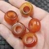 Ágata vermelha gelo contas de ábaco furo grande Jade contas soltas Calcedônia vermelha Fivela de Jade anel de jade fumê pulseira acessórios de joalheria