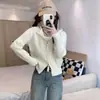Cárdigan de punto con doble cremallera, chaqueta 100% lana pura, nuevo estilo corto para otoño e invierno, sudadera con capucha para mujer, casual para figuras petite