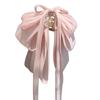 Super Fairy Bow Ribbon Clip Clipe de Rabo de Cavalo de Cabelo Feminino Meia Gravata Mostrando o Rosto Pequeno Cabelo Tubarão Clipe Fofo Headwear