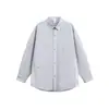 Yidao Vintage 26 Primavera Nova Estilo Japonês Tendência Design Irregular Patchwork Camisa Masculina Solta Versátil Manga Longa