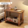 Mesita de noche simple para dormitorio, Estante de almacenamiento para dormitorio en casa, Mesita de noche estrecha pequeña de madera maciza, Mesa auxiliar pequeña para vivienda de alquiler