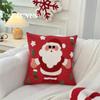 Funda de Almohada Bordada Personalizada de Lana Nórdica con Ciervo de Navidad y Copo de Nieve Cojín para Sofá Almohada Funda de Almohada Transfronteriza