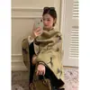 Chal de Hoja de Ginkgo Retro de Gama Alta para Mujer en Otoño e Invierno, Capa de Viaje Estilo Étnico, Bufanda Cálida, Chal con Abertura