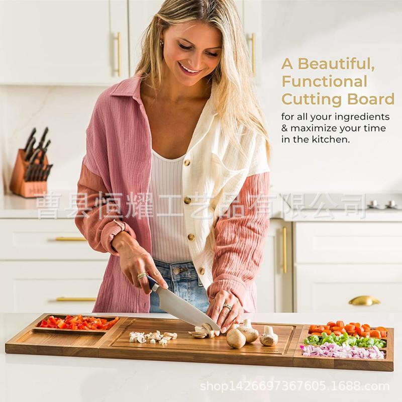 实木奶酪板切菜板厨房用品可拼接磁吸芝士板托盘披萨砧板BSCI