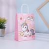 Bolsa de regalo de papel Kraft de unicornio de dibujos animados lindo de Amazon, caja de regalo para fiesta infantil