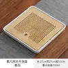 Bandeja de té pequeña estilo japonés con almacenamiento de agua, Bandeja de bambú resistente para uso doméstico, Juego de té redondo con drenaje de agua, Plataforma de secado para preparación de té