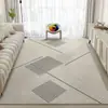 Alfombra de estilo crema para sala de estar en casa, alfombra de terciopelo de cristal de alta calidad para dormitorio, sofá, mesa de centro, absorbente, fácil de cuidar