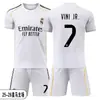 Conjunto de Uniforme de Fútbol Camiseta del Real Madrid Cristiano Ronaldo No. 7 Mbappe Uniforme Deportivo de Competición de Entrenamiento para Casa y Fuera para Hombres, Mujeres y Niños