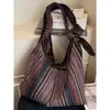 Bolso de Lona Estilo Étnico Nuevo 2026 para Mujer, Bolso de Hombro Retro de Moda, Bolso Tote de Gran Capacidad, Bolso Cruzado Rayado
