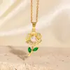 Moda Transfronteriza Accesorios de Flor de Tulipán Collar Estilo Dulce Colgante Pequeño de Flor Fresca Cadena para Suéter Versátil con Temperamento