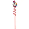 Unicornio Creativo Colorido Popote Espiral Lindo Pony Parche de Goma Suave Popote Decorativo Fabricante Transfronterizo de Amazon