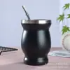 Venda Quente Transfronteiriça Copo para Erva Mate de Aço Inoxidável 304 8oz, Copo para Erva Mate Argentino, Mini Copo Cabaça com Canudo e Colher
