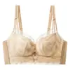 Sujetador push-up para senos pequeños con copa de palma, sin varillas, soporte lateral, sujetador de encaje, sujetador ajustable engrosado para mujer