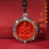 Colgante de Buda con ocho guardianes de cinabrio natural de alto contenido, venta al por mayor, de fábrica de cinabrio, con incrustaciones de thangka.