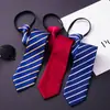 Corbata para Hombre de Negocios Cremallera Perezosa Fácil de Tirar Boda Traje de Novio Profesional Negro para Hombre Sin Nudo
