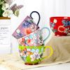 Taza de cerámica para invitados europea y americana, personalizada, pintada a mano, creativa, de alto valor, para desayuno, leche, gran capacidad