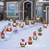 16 Piezas Gnomos Navideños Estacas para Jardín Decoración Exterior Enanos Rojos Verdes Señales Navideñas Decoraciones para Fiesta Navideña