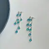 Adecuados para Primavera y Verano, Pendientes Elegantes Colgantes Traseros con Borla de Racimo de Uvas Brillantes, Pendientes de Lujo Ligero de Alta Gama y Hermosos para Mujeres