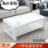 Mesa de centro para sala de estar em vidro temperado para uso doméstico, tamanho pequeno, design moderno e simples para escritório ou apartamento alugado, mesa de chá retangular de camada dupla