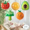 Balão de Filme de Alumínio de Animal de Desenho Animado, Frutas e Legumes para Rastreamento de Bebê de Mês de Idade, Calças de Bebê, Balão de Hélio Voador, Atacado