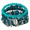 Nuevo Conjunto de Pulseras Apilables de Múltiples Capas Estilo Bohemio Playa Mariposa Concha Cuentas Coloridas Pulsera Estilo Étnico
