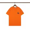 Minha Marca Trendy T-Shirt de Manga Curta Gola Redonda Bordado Gráfico Frontal Unissex Masculina Meia-Manga Verão [Corte Solto]