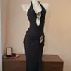 Traje de baño para mujer AliExpress, sexy de una pieza con escote en V profundo, triángulo, abertura alta, falda larga, perfecto para vacaciones en la isla, bikini adelgazante