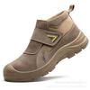 Sapatos de Proteção para Soldador Transfronteiriço Masculino com Biqueira de Aço Anti-Esmagamento e Anti-Perfuração Couro Bovino Anti-Escaldante Cano Alto Sapatos de Trabalho Atacado