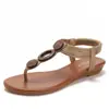 Sandalias de Dedo Estilo Bohemio Verano Anillo Redondo Correa Tejida Tacón de Cuña Suela Suave Cómodas Zapatos de Playa para Vacaciones 588-162
