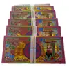 Billetes de gran tamaño dorados, abultados y de buen papel fotografiado un billete, papel fantasma, papel quemado, sacrificado a la tumba, Festival Qingming