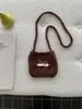 Bolsa de Punto Versátil para Teléfono Estilo Coreano Etiqueta de Encaje para Niños Bolso de Hombro Único Otoño/Invierno Estudiante Mini Lindo Bolso Cruzado Moderno