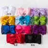 Novas Tiaras Infantis Transfronteiriças Europeias e Americanas Cor Pura Laço Estéreo Lenço de Cabeça para Bebê Acessórios de Cabelo Finos para Bebê de Verão